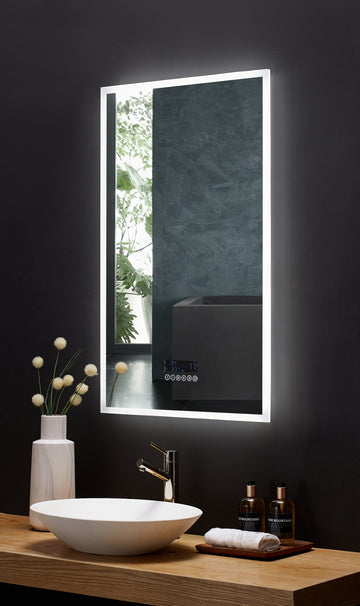 Ancerre Designs Immersion Led Lighted Bathroom Vanity Mirror With Bluetooth, Defogger, And Digital Display