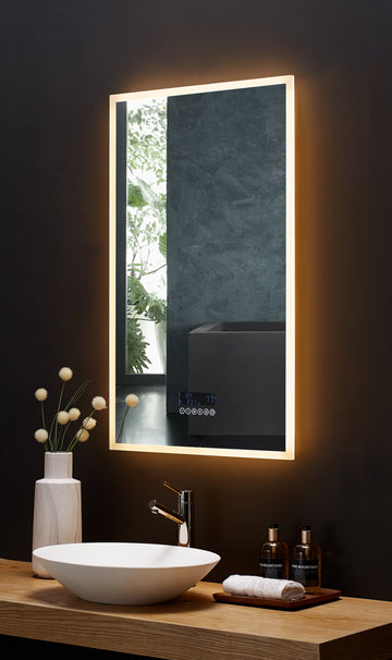 Ancerre Designs Immersion Led Lighted Bathroom Vanity Mirror With Bluetooth, Defogger, And Digital Display