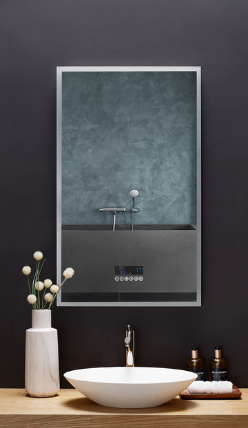 Ancerre Designs Immersion Led Lighted Bathroom Vanity Mirror With Bluetooth, Defogger, And Digital Display