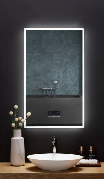 Ancerre Designs Immersion Led Lighted Bathroom Vanity Mirror With Bluetooth, Defogger, And Digital Display