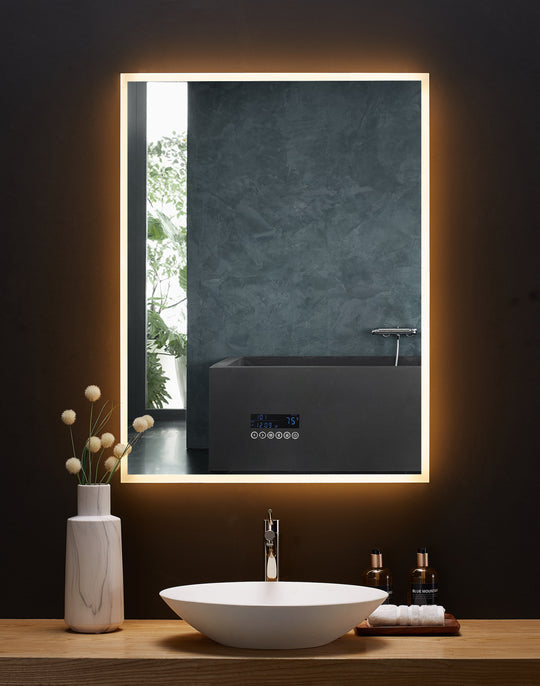 Ancerre Designs Immersion Led Lighted Bathroom Vanity Mirror With Bluetooth, Defogger, And Digital Display