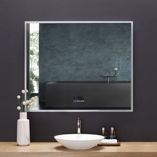 Ancerre Designs Immersion Led Lighted Bathroom Vanity Mirror With Bluetooth, Defogger, And Digital Display