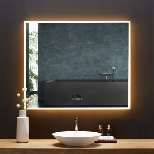 Ancerre Designs Immersion Led Lighted Bathroom Vanity Mirror With Bluetooth, Defogger, And Digital Display