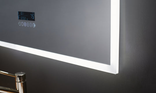 Ancerre Designs Immersion Led Lighted Bathroom Vanity Mirror With Bluetooth, Defogger, And Digital Display