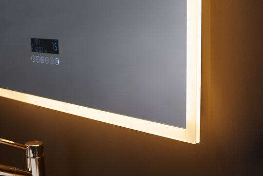 Ancerre Designs Immersion Led Lighted Bathroom Vanity Mirror With Bluetooth, Defogger, And Digital Display