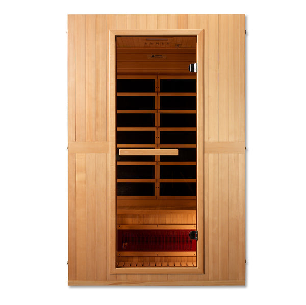 Golden Designs Maxxus "Serenity" Dual Tech 2 person Low EMF FAR Infrared Sauna Canadian Hemlock