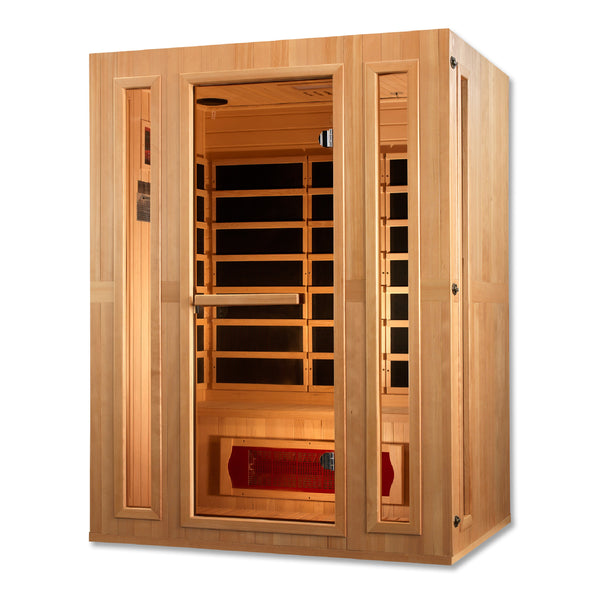 Golden Designs Maxxus "Trinity" Dual Tech 3 person Low EMF FAR Infrared Sauna Canadian Hemlock