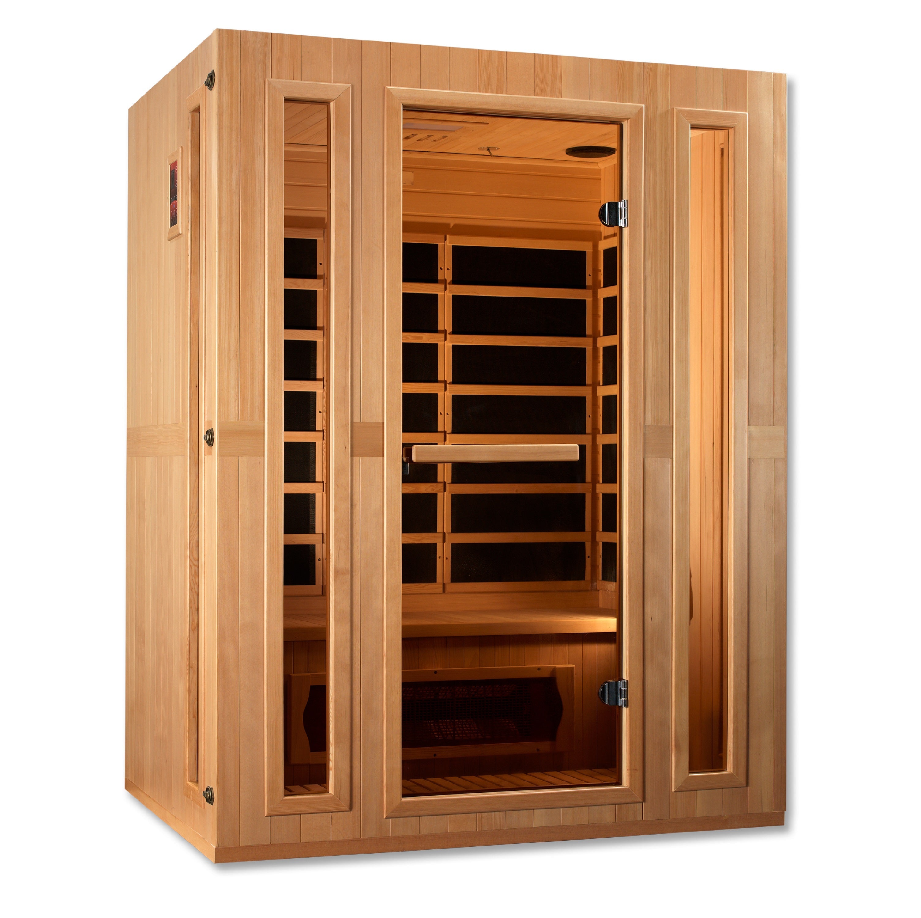 Golden Designs Maxxus "Trinity" Dual Tech 3 person Low EMF FAR Infrared Sauna Canadian Hemlock