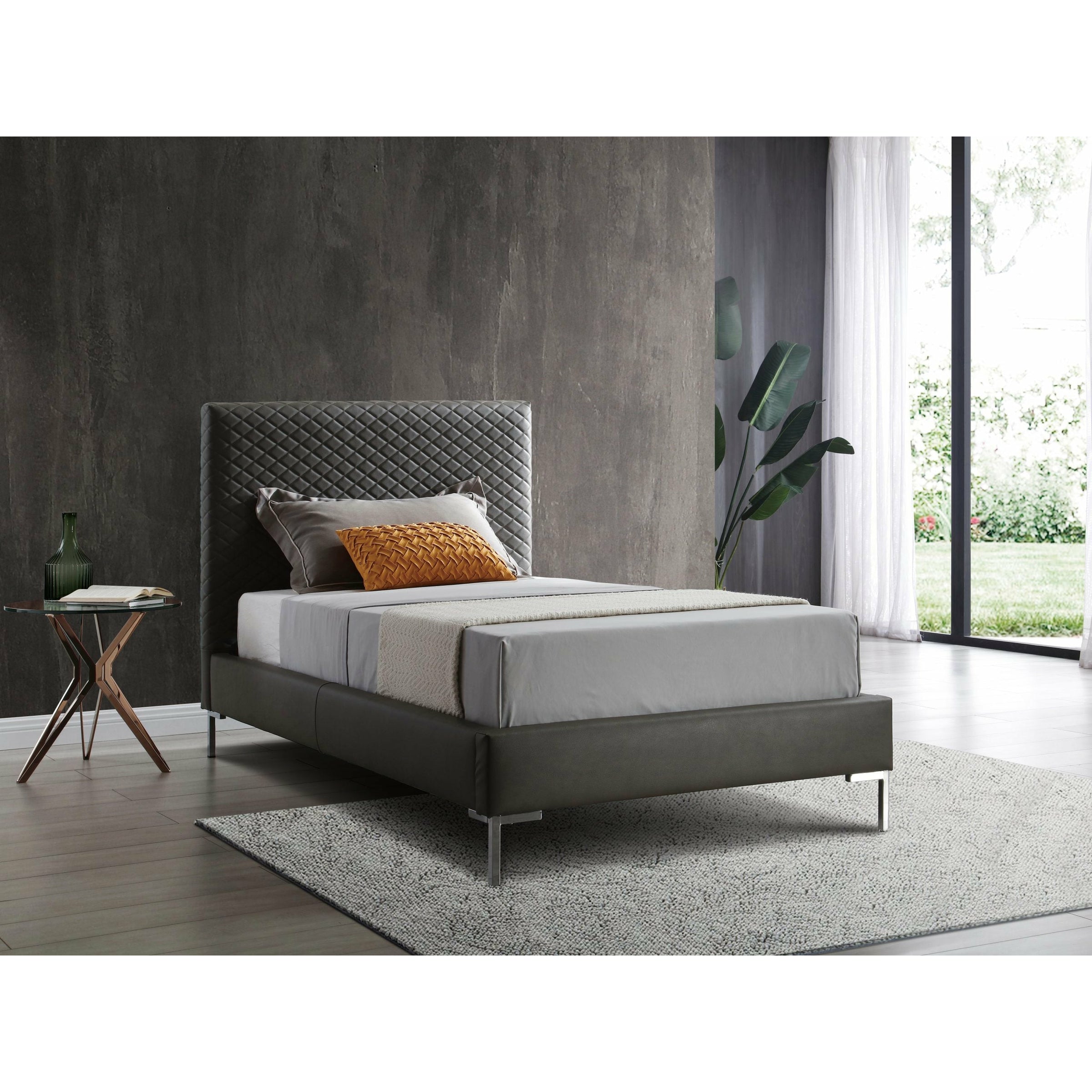 Whiteline Modern Living - Liz Twin Bed BT1689P-DGRY