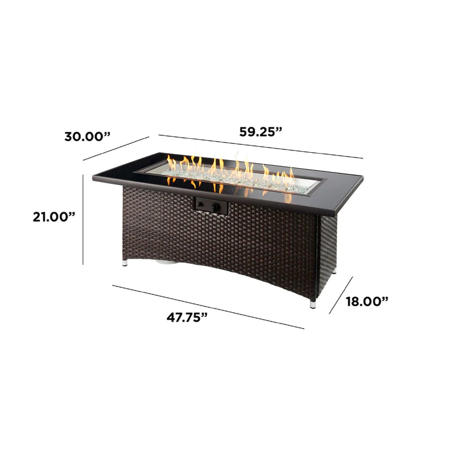 Outdoor Greatroom Montego Linear 59-Inch Gas Fire Pit Table MG-1242-BLSM-K