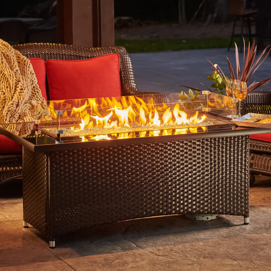 Outdoor Greatroom Montego Linear 59-Inch Gas Fire Pit Table MG-1242-BLSM-K