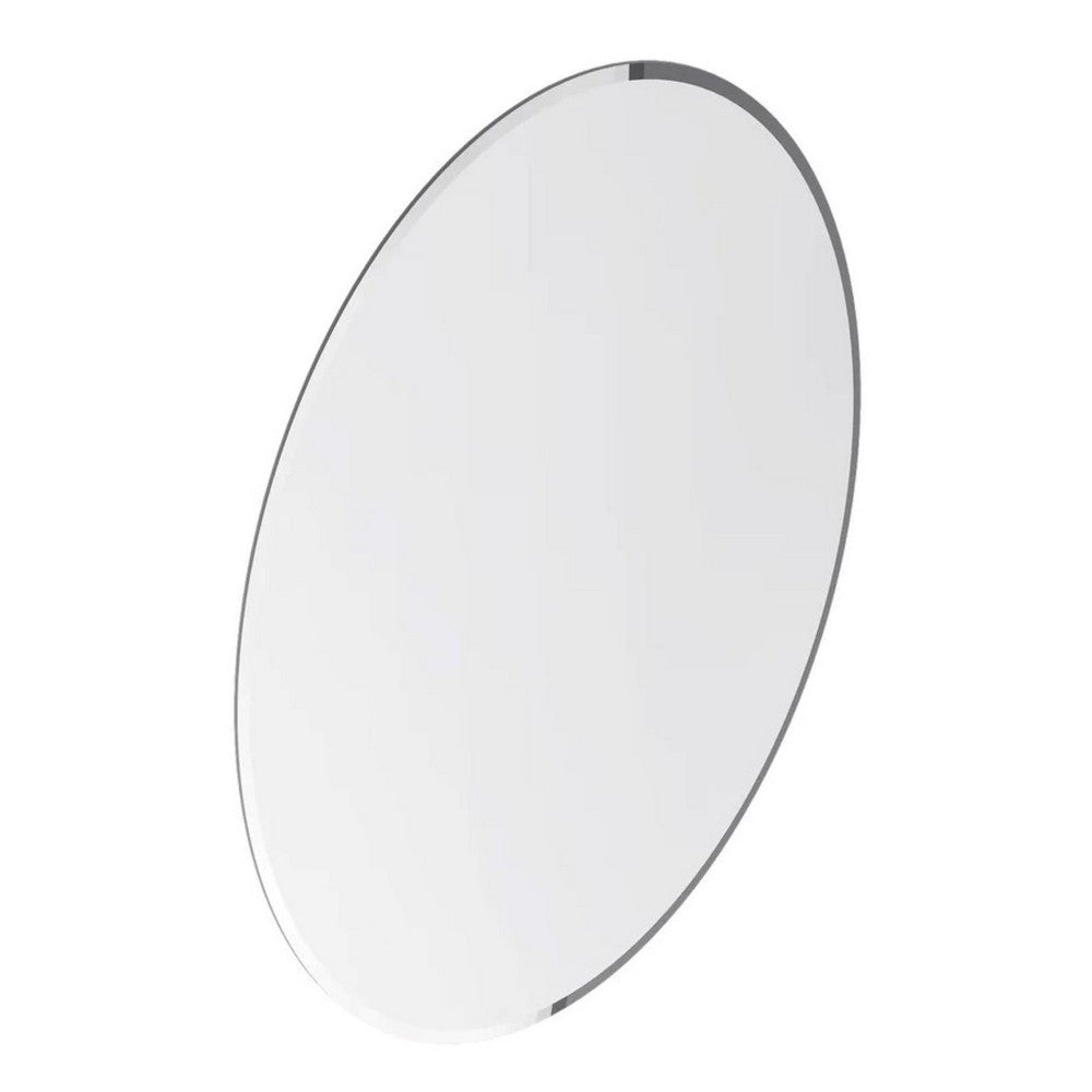 Design Element MIR-2028-OV-FL-PK2 Vera 20 x 28 Inch Small Oval Frameless Wall Mount Bathroom Vanity Mirrors - Set of 2