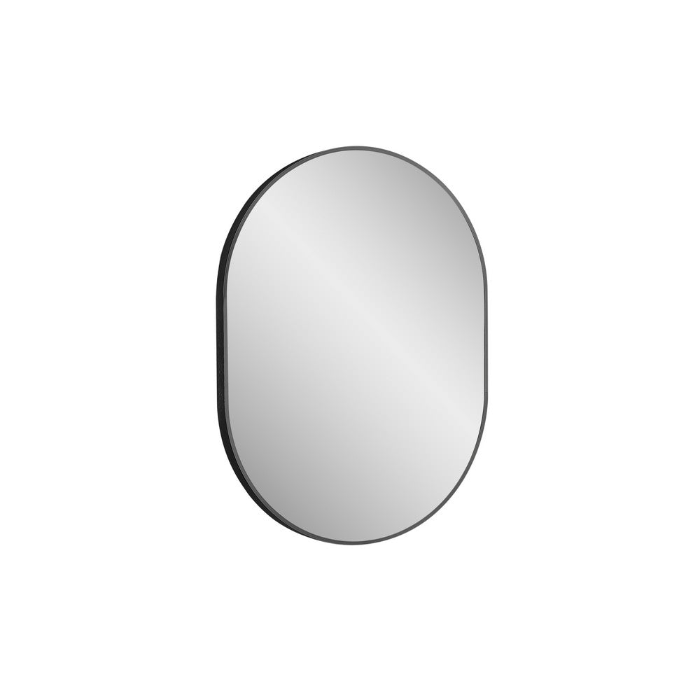 Design Element MIR-2432-OV-CH Vera 24 x 32 Inch Modern Oval Framed Wall Mount Bathroom Vanity Mirror