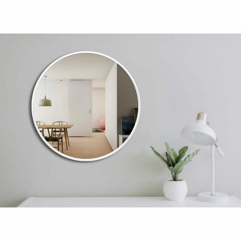 Design Element MIR-2828-RR-BK Vera 28 x 28 Inch Modern Round Framed Wall Mount Bathroom Vanity Mirror