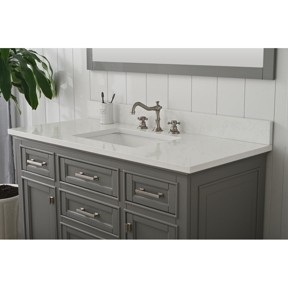 Design Element ML-48-GY Milano 48 Inch Bath Vanity in Gray with White Quartz Top