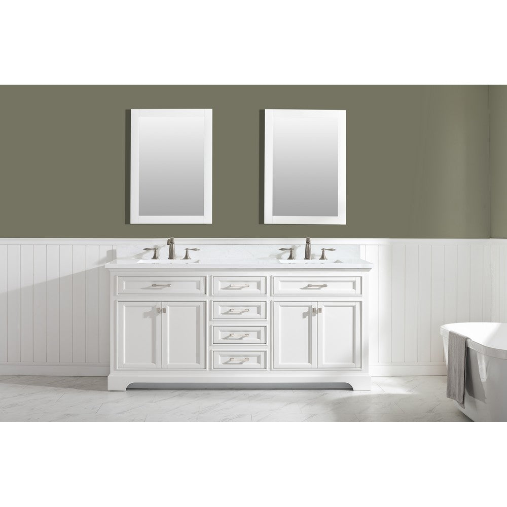 Design Element ML-72-WT Milano 72 Inch Double Vanity