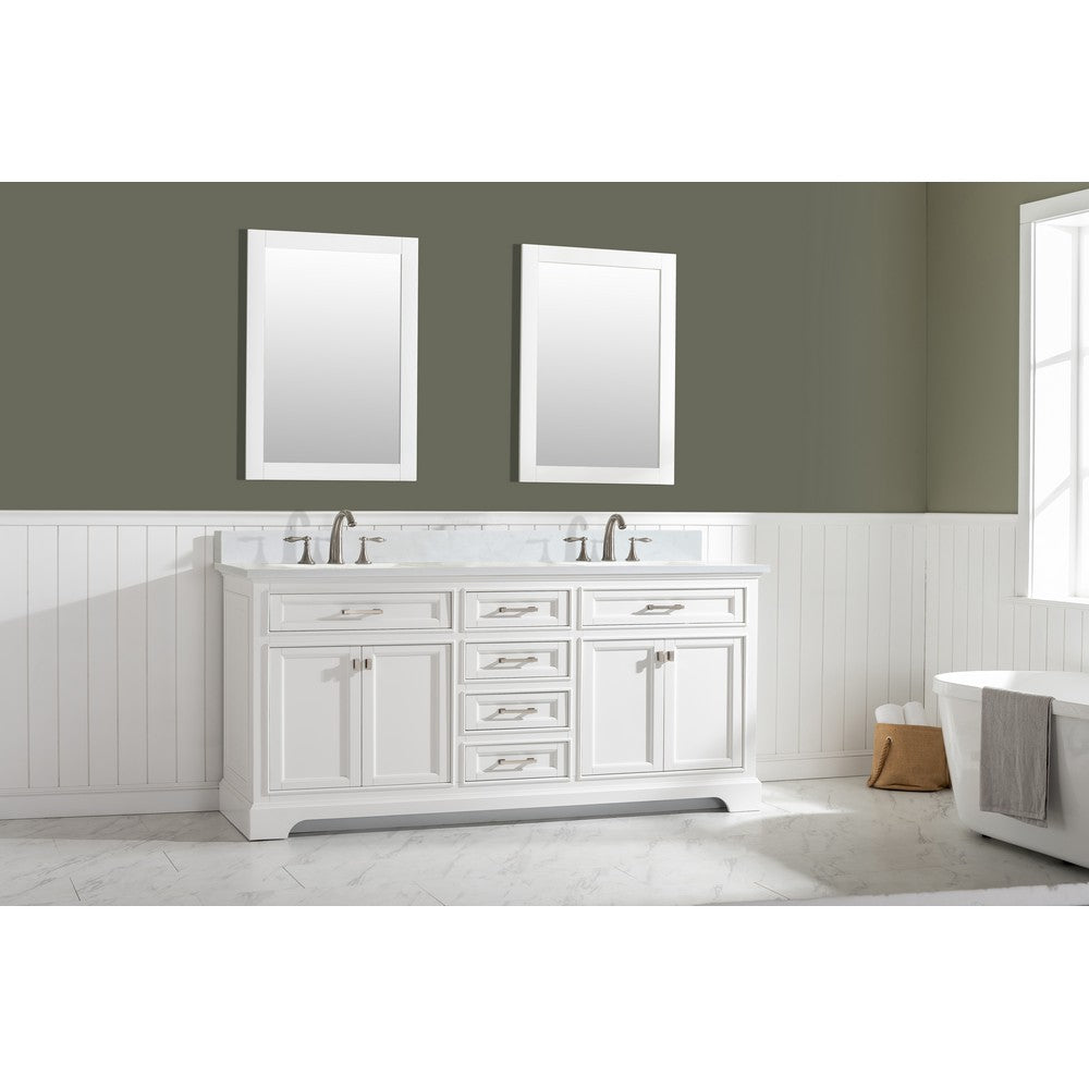 Design Element ML-72-WT Milano 72 Inch Double Vanity