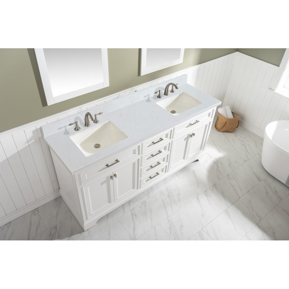 Design Element ML-72-WT Milano 72 Inch Double Vanity