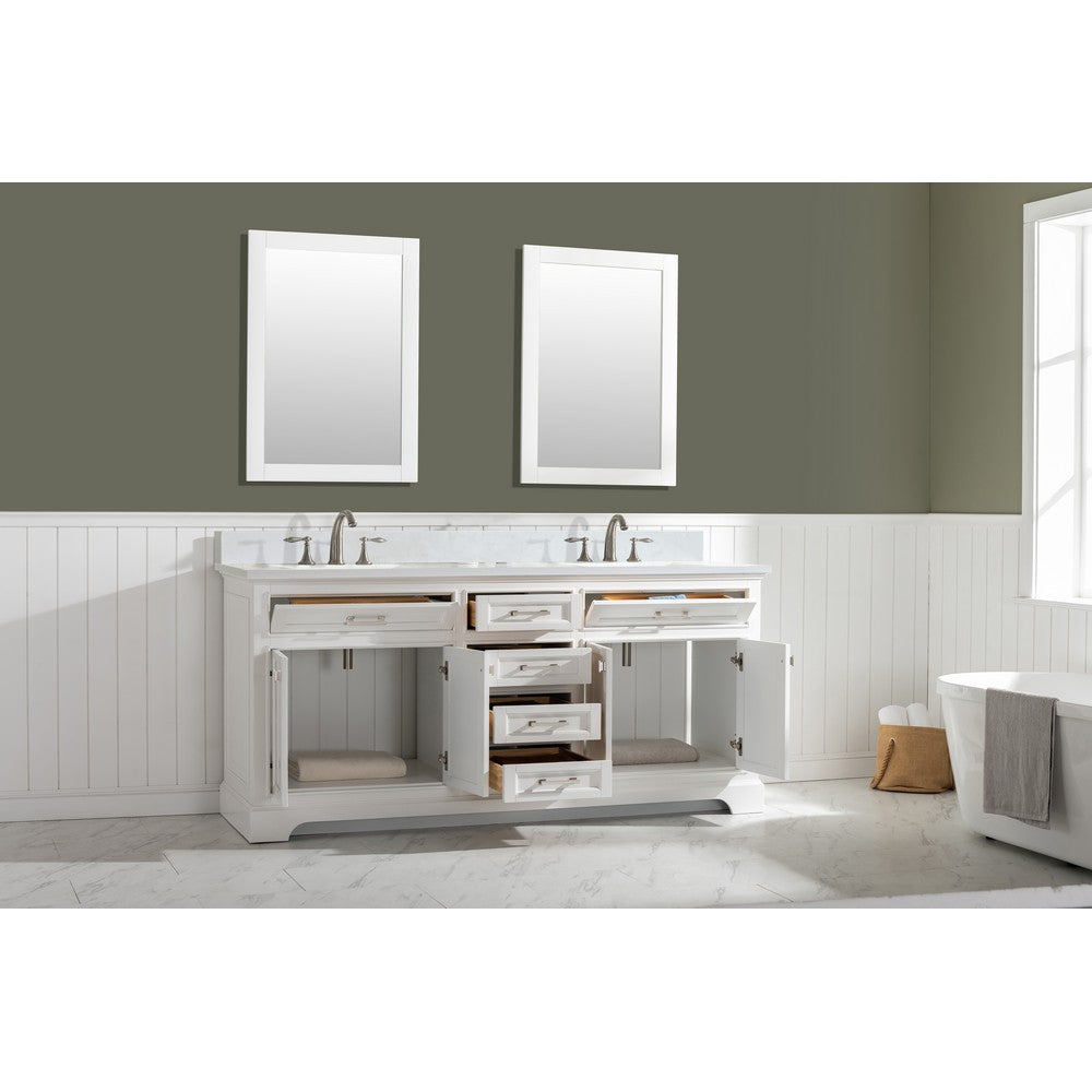 Design Element ML-72-WT Milano 72 Inch Double Vanity