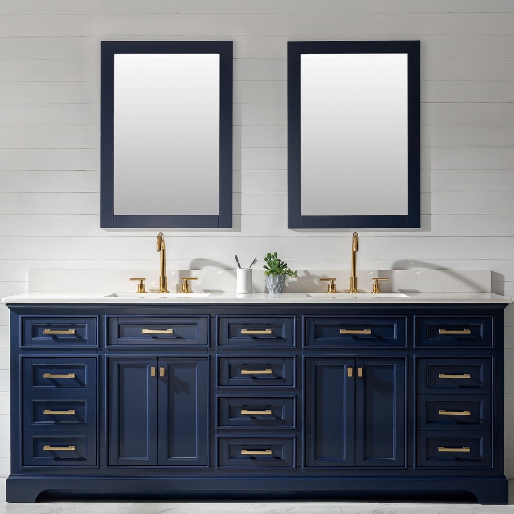 Design Element ML-84-BLU Milano 84 Inch Double Sink Vanity