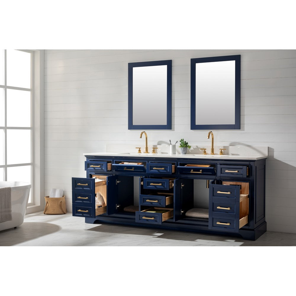 Design Element ML-84-BLU Milano 84 Inch Double Sink Vanity