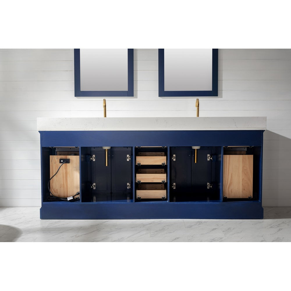 Design Element ML-84-BLU Milano 84 Inch Double Sink Vanity