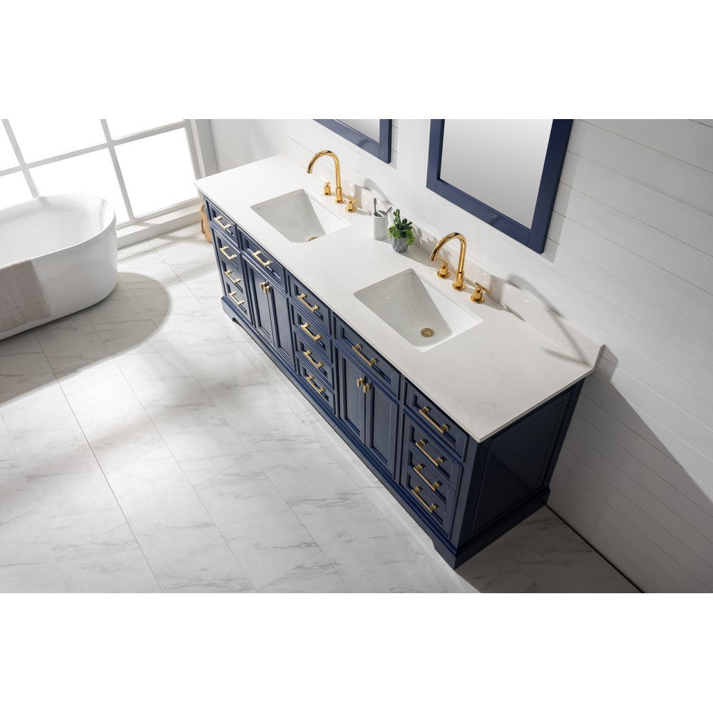 Design Element ML-84-BLU Milano 84 Inch Double Sink Vanity