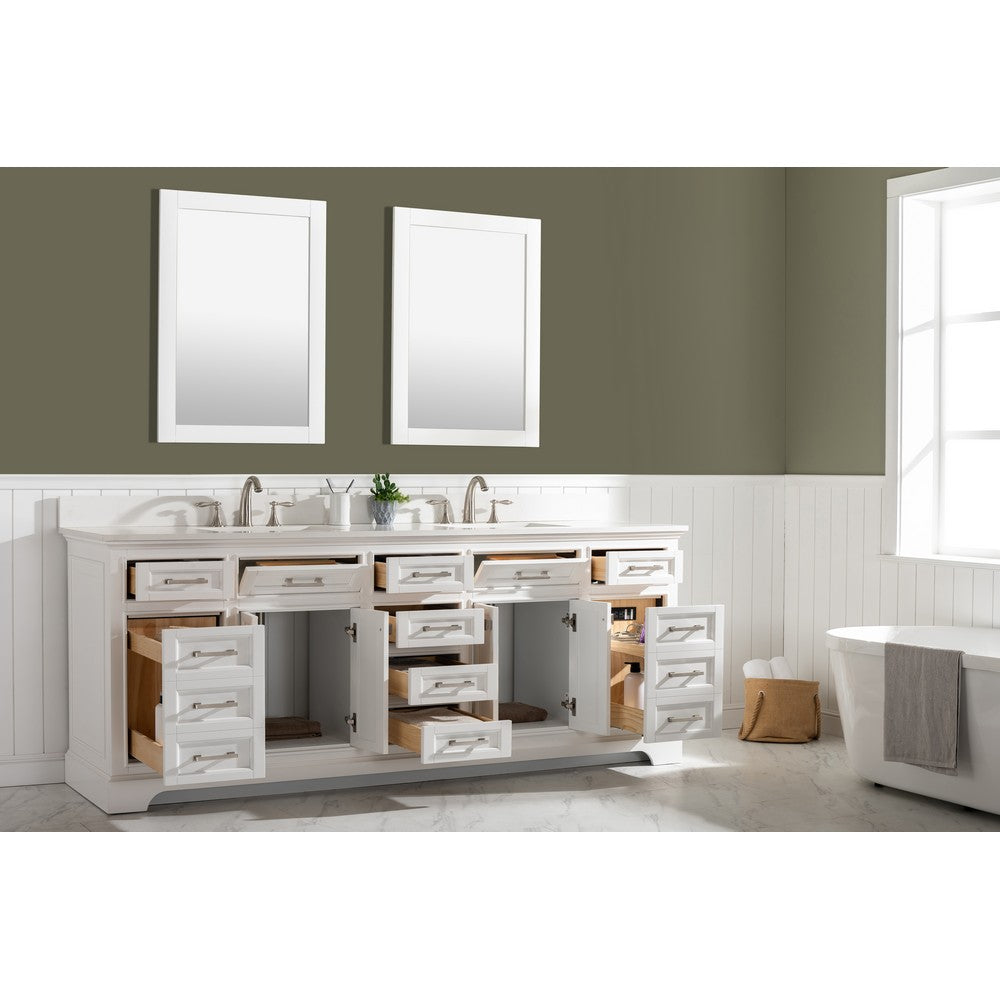 Design Element ML-84-WT Milano 84 Inch Double Sink Vanity