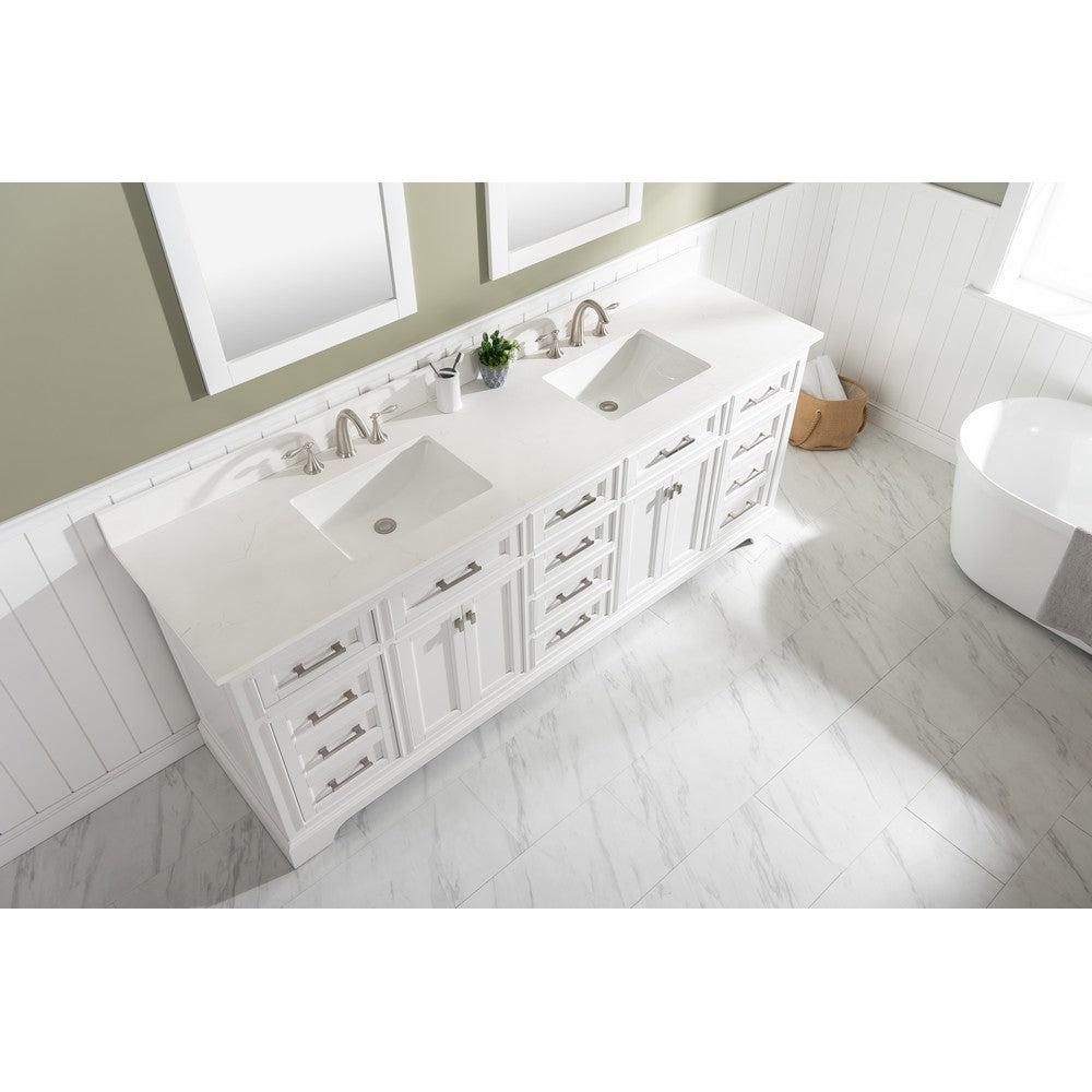 Design Element ML-84-WT Milano 84 Inch Double Sink Vanity