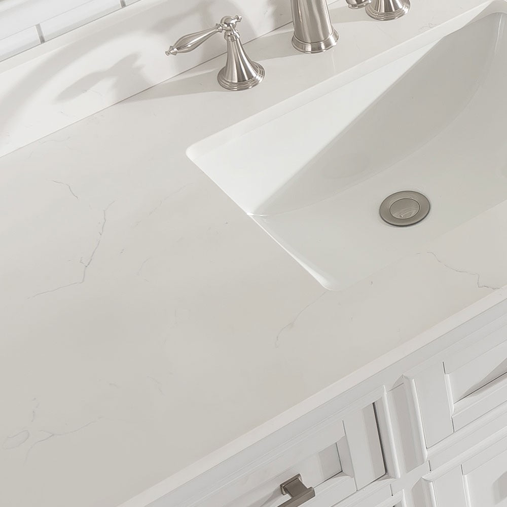 Design Element ML-84-WT Milano 84 Inch Double Sink Vanity