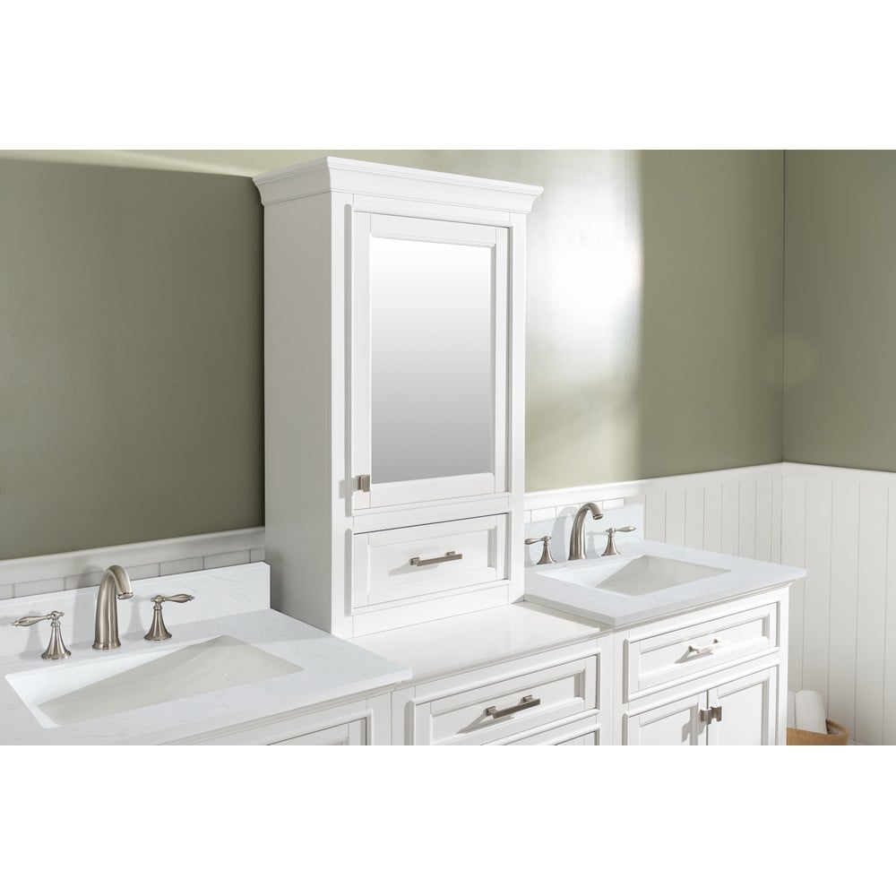 Design Element ML-84MC-WT Milano 84 Inch Freestanding Double Sink Modular Set Bathroom Vanity, White