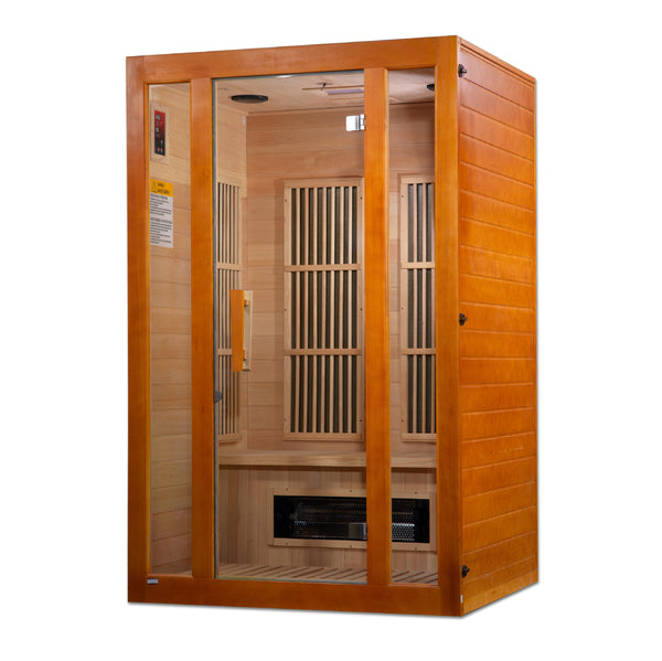 Golden Designs Maxxus "Aspen" Dual Tech 2 person Low EMF FAR Infrared Sauna Canadian Hemlock