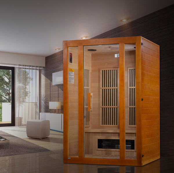 Golden Designs Maxxus "Aspen" Dual Tech 2 person Low EMF FAR Infrared Sauna Canadian Hemlock