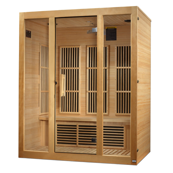 Golden Designs Maxxus "Bellevue" 3 person Low EMF FAR Infrared Sauna Canadian Hemlock