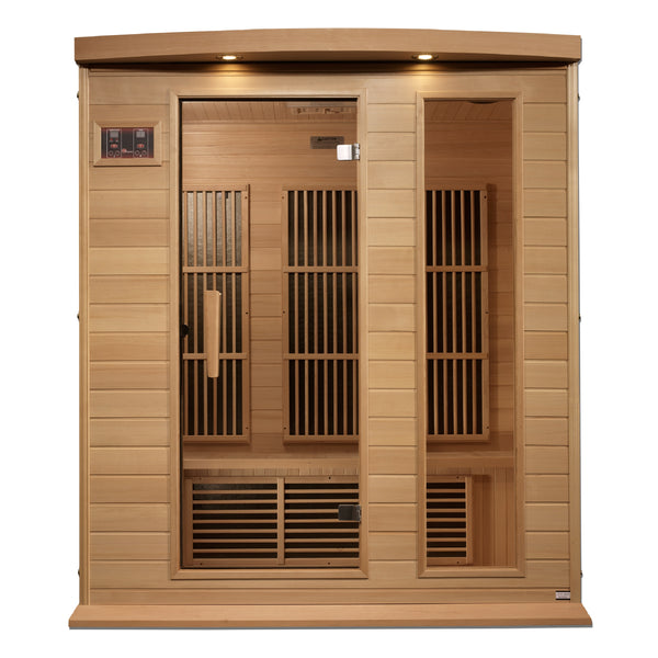 Golden Designs Maxxus 3 Person Near Zero EMF FAR Infrared Sauna - Canadian Hemlock MX-K306-01-ZF HEM