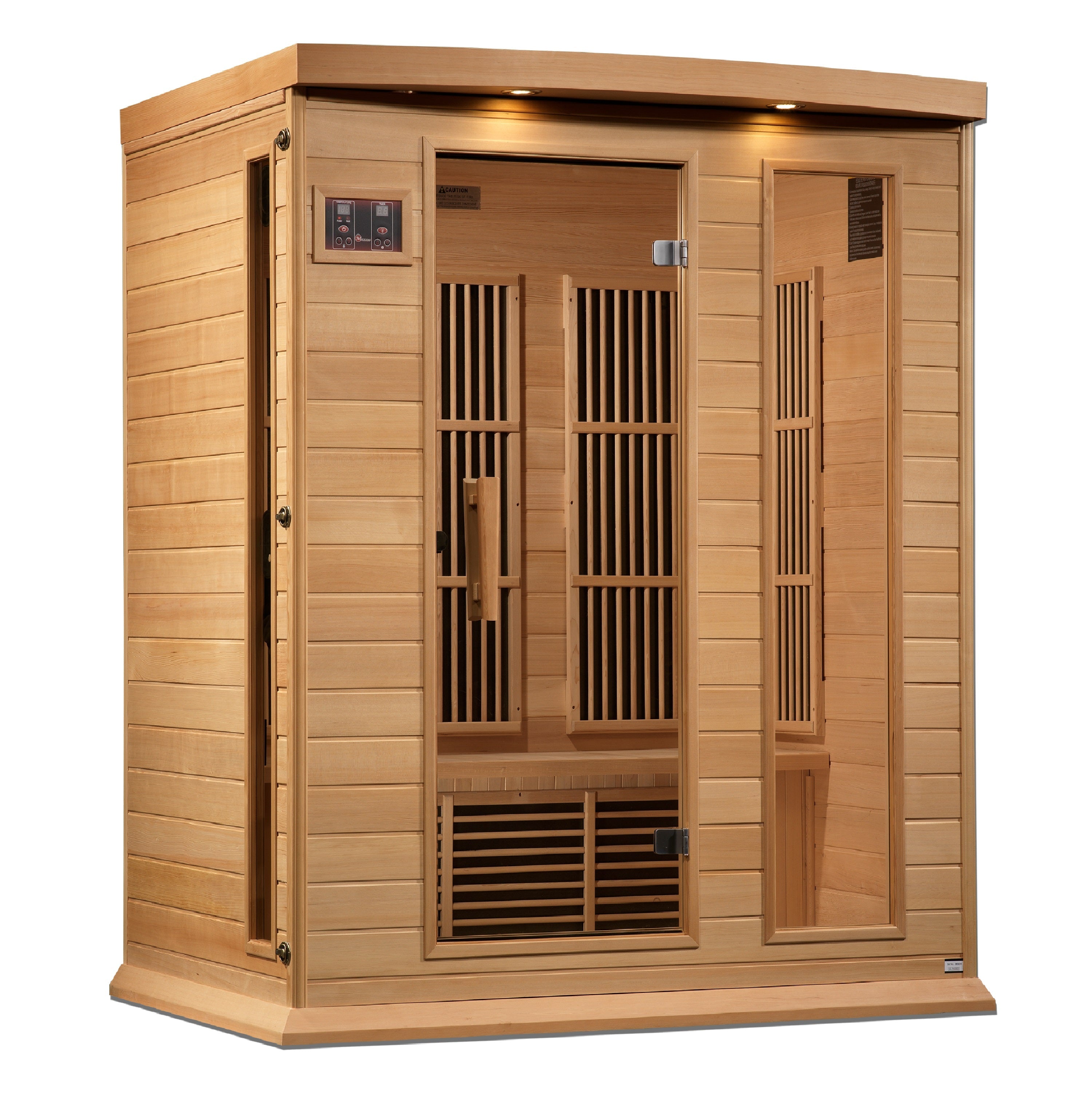 Golden Designs Maxxus 3 Person Near Zero EMF FAR Infrared Sauna - Canadian Hemlock MX-K306-01-ZF HEM