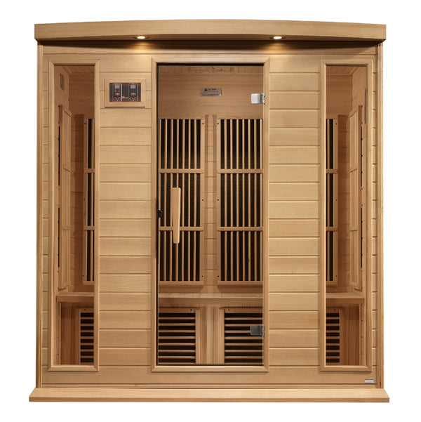 Golden Designs Maxxus 4 Person Near Zero EMF FAR Infrared Sauna - Canadian Hemlock MX-K406-01-ZF HEM