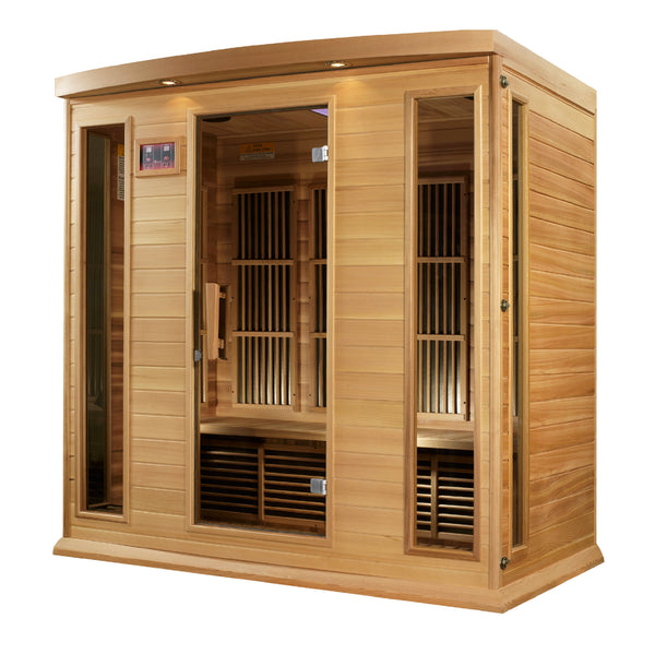 Golden Designs Maxxus "Chaumont Edition" 4 Person Near Zero EMF FAR Infrared Sauna - Canadian Red Cedar MX-K406-01-ZF CED