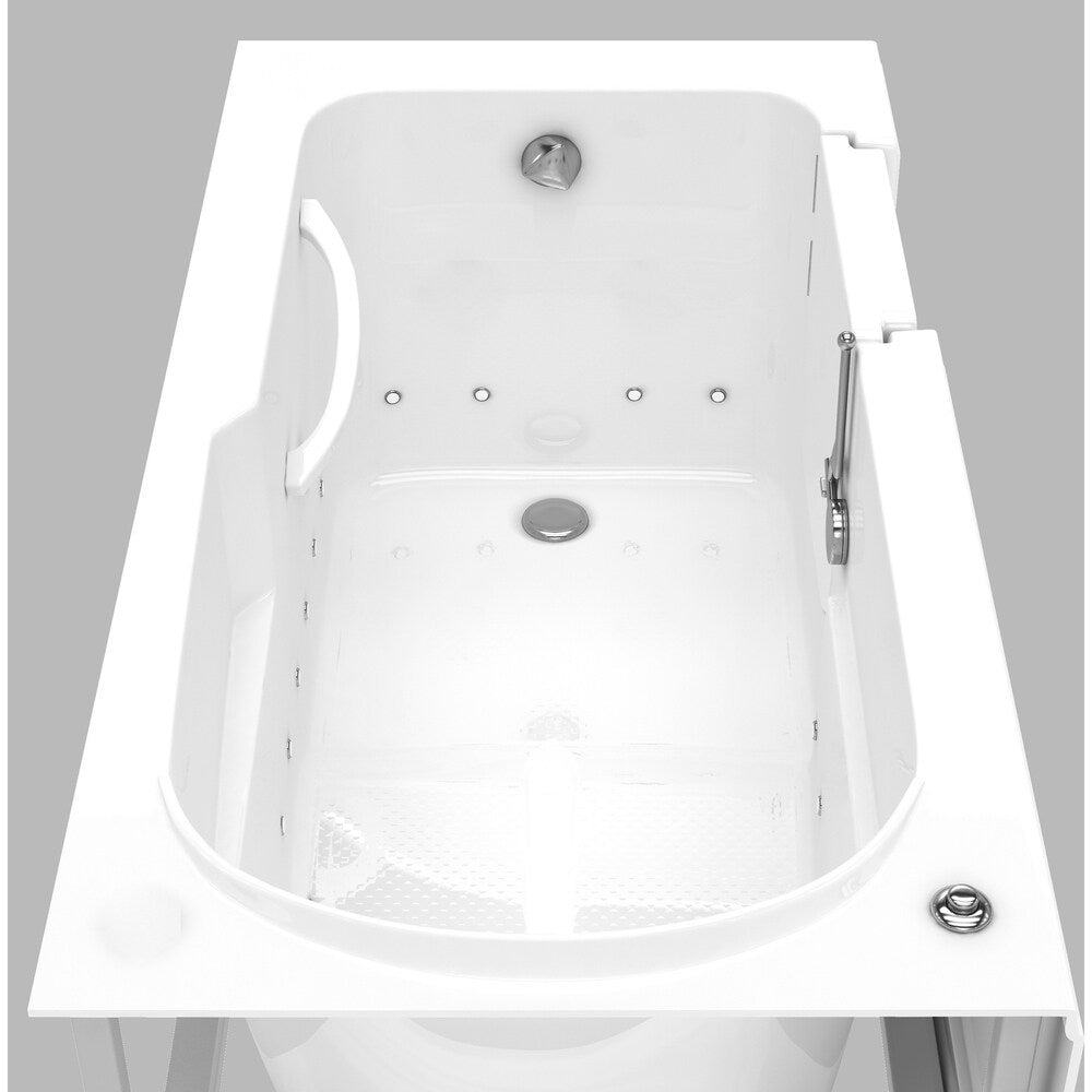 MediTub Step-In 30x60-inch Right Drain White Air Jetted Step-In Bathtub