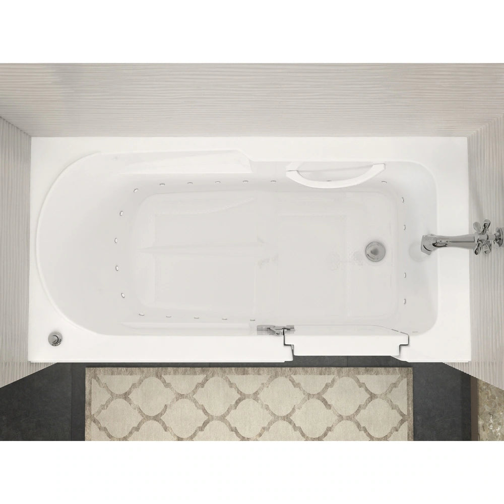 MediTub Step-In 30x60-inch Right Drain White Air Jetted Step-In Bathtub