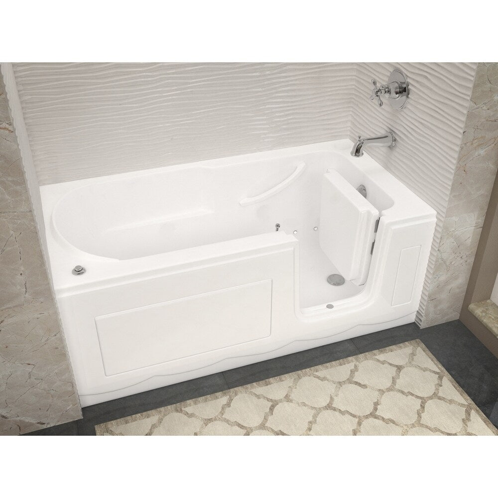 MediTub Step-In 30x60-inch Right Drain White Air Jetted Step-In Bathtub