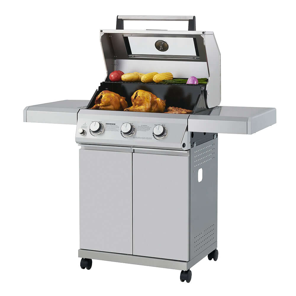 Monument Grills Mesa 300 Stainless Gas Grill 3 Burners  Liquid Propane Gas