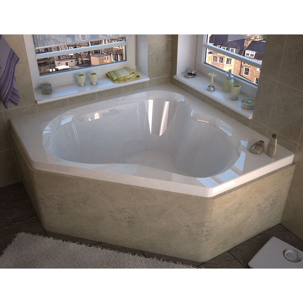 Atlantis Whirlpools Cascade 60 x 60 Corner Soaking Bathtub in White - 60 x 60 6060C