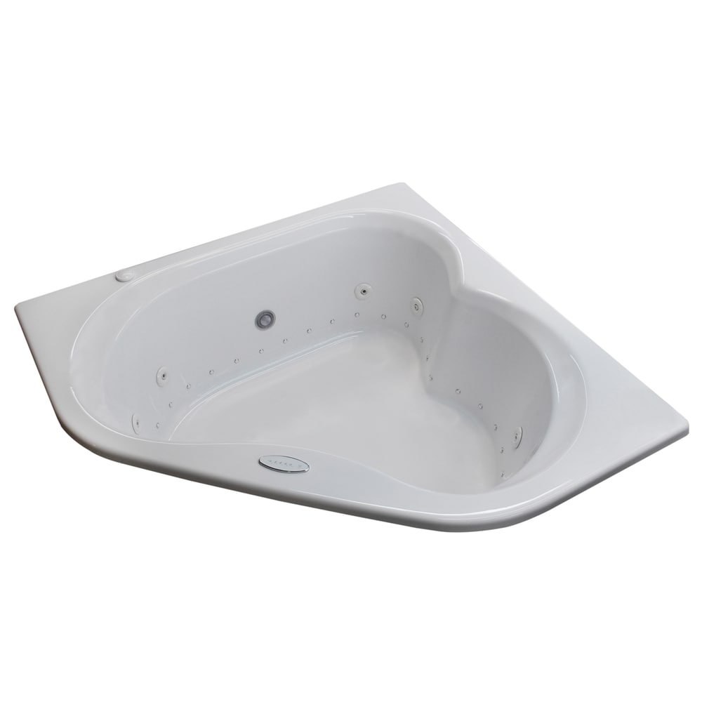 Atlantis Whirlpools Cascade 60 x 60 Corner Air & Whirlpool Jetted Bathtub in White - 60x60 6060CDL