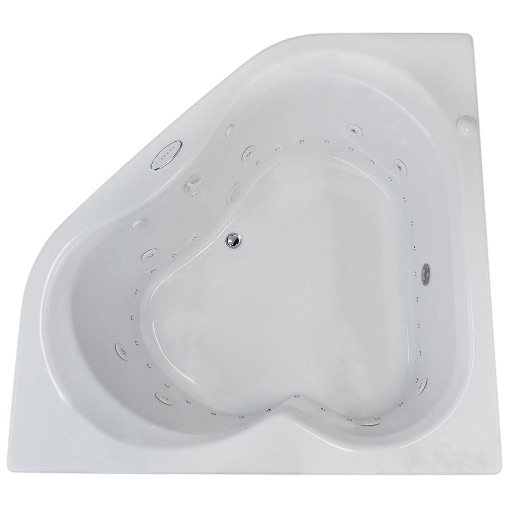 Atlantis Whirlpools Cascade 60 x 60 Corner Air & Whirlpool Jetted Bathtub in White - 60x60 6060CDL