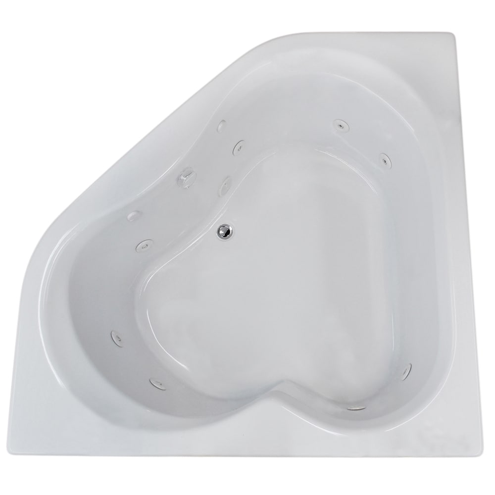 Atlantis Whirlpools Cascade 60 x 60 Corner Whirlpool Jetted Bathtub in White 6060CWR