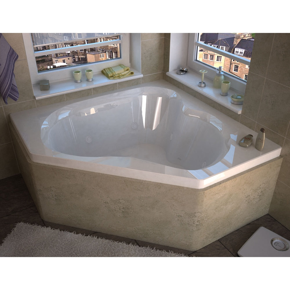 Atlantis Whirlpools Cascade 60 x 60 Corner Whirlpool Jetted Bathtub in White 6060CWR