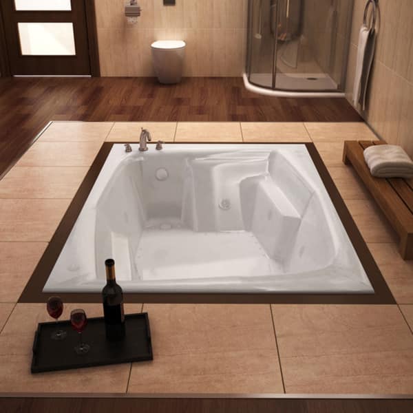 Atlantis Whirlpools Caresse 54 x 72 Rectangular Air & Whirlpool Jetted Bathtub in White 5472CDL