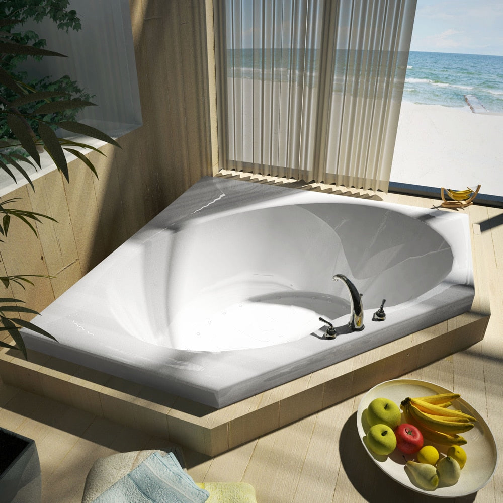 Atlantis Whirlpools Eclipse 60 x 60 Corner Air Jetted Bathtub in White 6060EAL