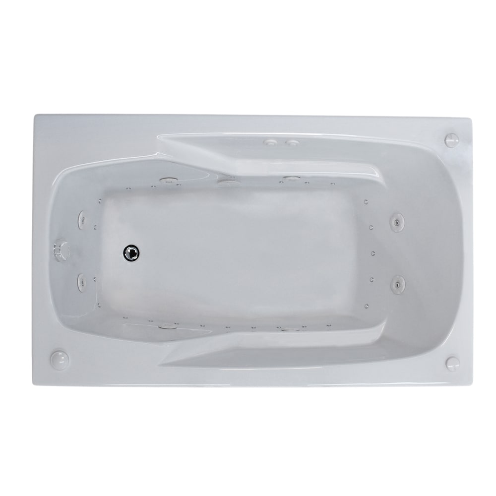 Atlantis Whirlpools Eros 36 x 60 Rectangular Air & Whirlpool Jetted Bathtub in White 3660EDR